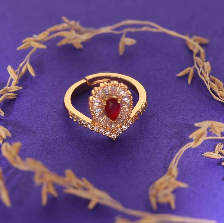 Anti tarnisha rose gold finger ring 377 Traditional artificial jewellery suppliers